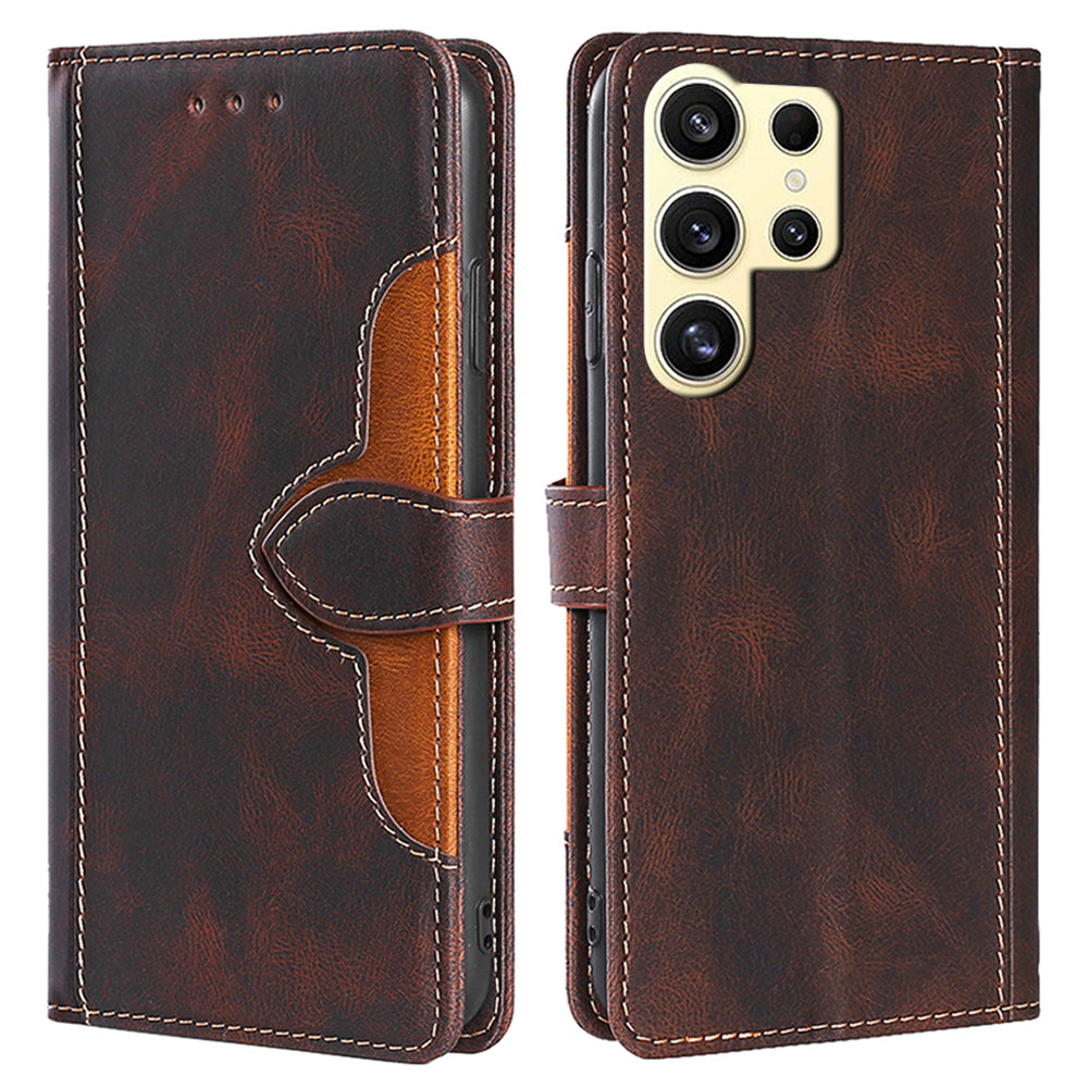 For Samsung Galaxy S24 Ultra Case Scratch-proof Straw Hat Pattern Stand Phone Leather Cover For Samsung Galaxy S24 Ultra Case Scratch-proof Straw Hat Pattern Stand Phone Leather Cover
